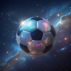 Fototapeta premium AI Generative. Cosmic Soccer Ball in Starry Galaxy. 4