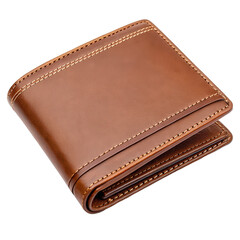 Leather billfold isolated on white background png wallet close-up png leather wallet png minimalist design png isolated accessory png billfold on white background png leather goods png