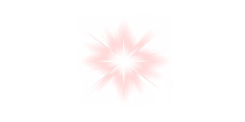 Fototapeta premium Red, lens, flare, flash, overlay star beam glows in bright ray. PNG red, lens, flare, flash, overlay sparkles with transparent shine. Glowing magic PNG perfect for spotlight, burst, and light design.