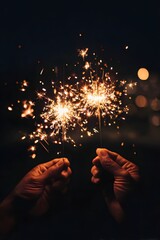 romantic fireworks in the night