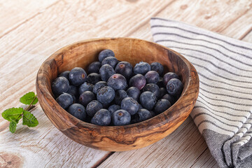 Raw ripe sweet and juicy blueberry