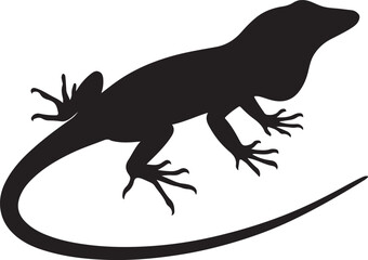 Naklejka premium Anole lizard silhouette vector illustration for wildlife and nature designs