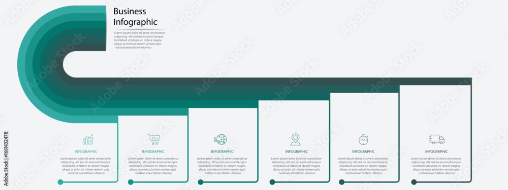 Aufkleber steps business data visualization timeline infographic designed for abstract background template mil