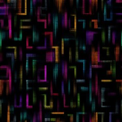 Seamless 2D Glitch Digital Floor Texture in Top View Format