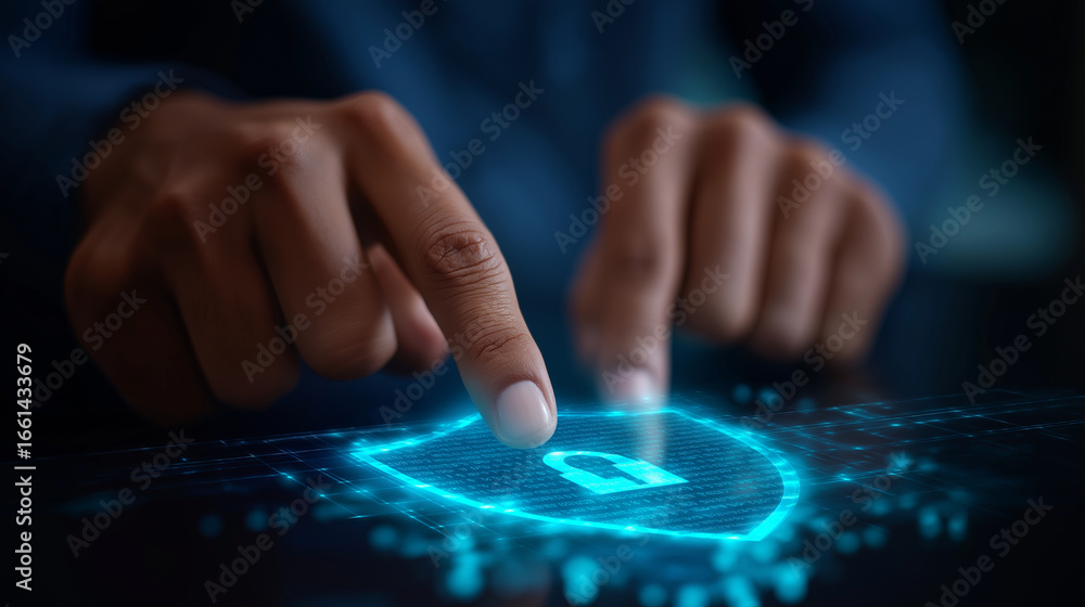 Poster implementing a cybersecurity governance framework with holographic technology