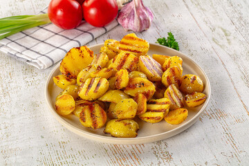Grilled small baby young potato