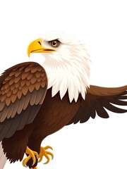 Obraz premium an image of a bald eagle with a white and brown head, there is a bald eagle that is standing on a branch