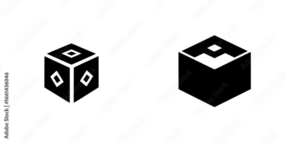 Poster icons representing gaming elements with a minimalist black design displayed on a clear background