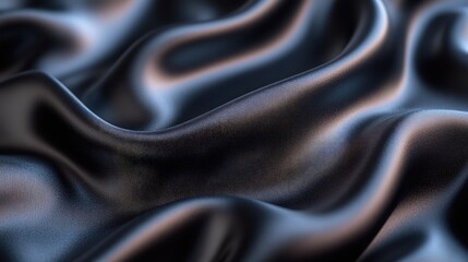 Fototapeta premium Dark Silk Draped in Elegant Waves Showing Texture