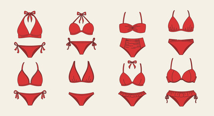 Discover vibrant red bikini sets and styles perfect for summer beach days and poolside fashion