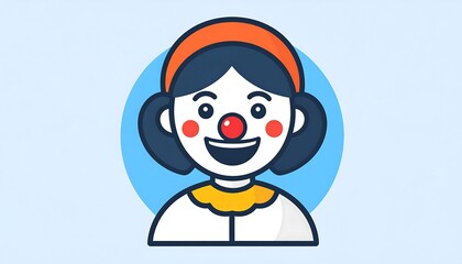 Simple illustration of a female clown