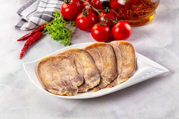 Boiled beef tomgue slices appetizer