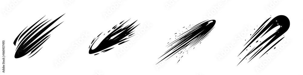 Poster dynamic motion lines conveying speed and energy in black and white design elements