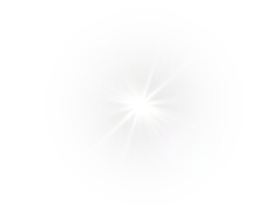 Glow, star, shine, flare, sparkle transparent PNG. Overlay with bright starlight burst and glitter effect. White glowing festive light for christmas, abstract design and digital decoration PNG.