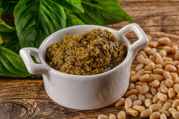 Italian Pesto sauce with basil