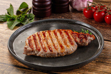 Juicy grilled pork fillet steak