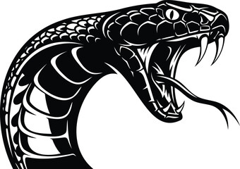 Simple cobra snake head silhouette, vector