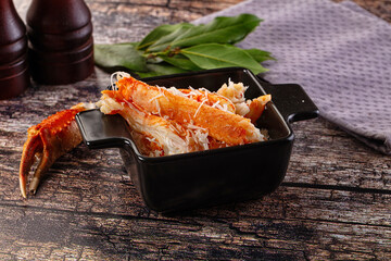 Natural fresh crab meat for salad