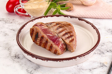 Delicous grilled tuna dish steak