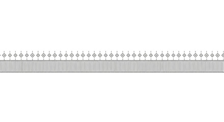 Elegant geometric pattern border with diamonds and vertical lines on white background