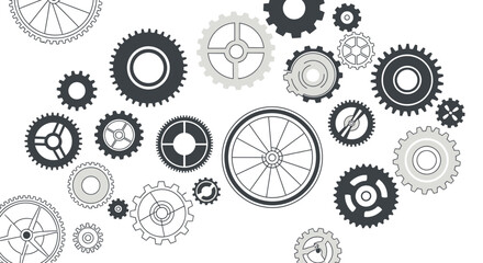 Dynamic gears create intricate mechanical connections symbolizing teamwork, industry, and innovative solutions.
