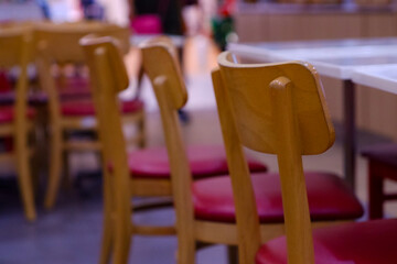 Wooden chair, beautiful and luxurious, restaurant