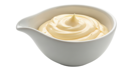 Isolated Bowl of Creamy Mayonnaise