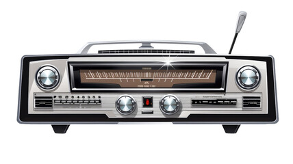 Obraz premium Car Radio PNG Modern Vehicle Stereo Music Player Dashboard Audio System Illustration Isolated on White Background