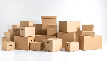 Fototapeta premium Stack of various sized cardboard boxes