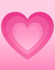 Pink layered heart on gradient background