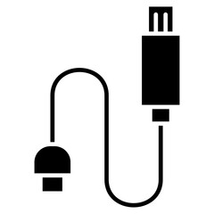 Data Cable Glyph Icon