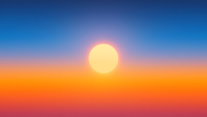 Vibrant sunset sky with a glowing sun