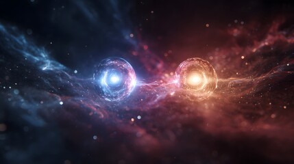 Quantum entanglement cosmic background abstract wallpaper science physics technology energy particles