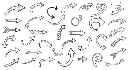 Unique hand-drawn arrow collection for creative direction and design projects, add a whimsical touch now