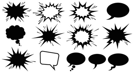 Modern comic speech bubbles for dynamic designs, expressing bold ideas and exciting announcements perfectly