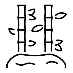 A linear style icon representing bamboo plant stalk