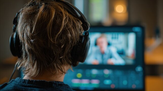 Focused medium shot of an instructor demonstrating remote equipment handling techniques via video call with the individual clear and the background softly blurred.