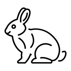 A line style icon representing a cute bunny 