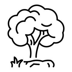 A line style icon showing forest tree