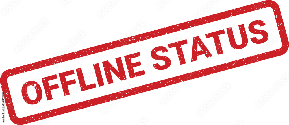 Poster distressed offline status stamp with speckled texture, perfect for notification and message design
