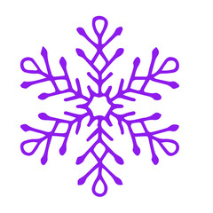 Vibrant purple snowflake illustration on a clean white background