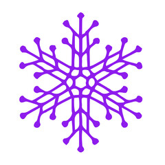 Intricate purple snowflake design on a clean white background, symbolizing winter and uniqueness.