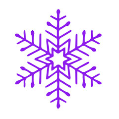 A vibrant purple snowflake illustration, symbolizing winter and frost