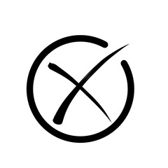 Black cross mark transparent background