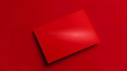 Bold red diamond shape with subtle gradient and shadow on solid red background