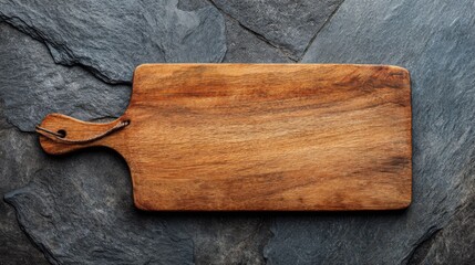 "Rustic Prep: Cutting Board on Stone Table"