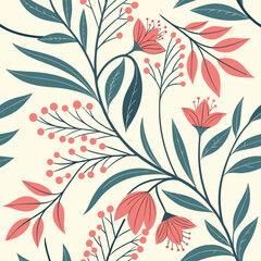 Organic Watercolor-Inspired Seamless Pattern Vector