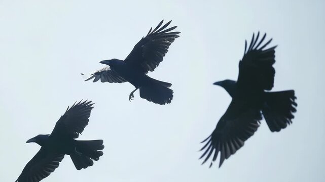 A group of birds soaring through the sky, capturing their freedom and beauty