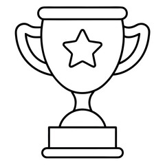 Business Success Trophy Outline Drawing Printable Coloring Sheet