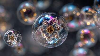 Naklejka premium Abstract spheres with intricate patterns (1)